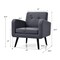 Costway Mid Century Accent Chair Fabric Arm Chair Single Sofa w/Rubber Wood Legs Blue\Grey